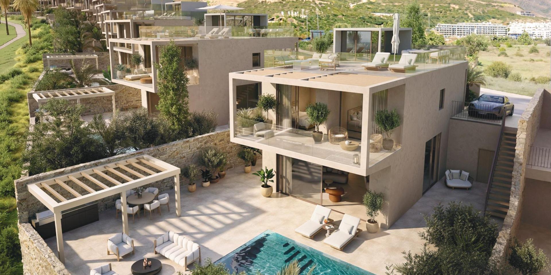 New Contemporary 3 Bedroom Villa with Private Pool and Golf Views, Estepona, photograph 2