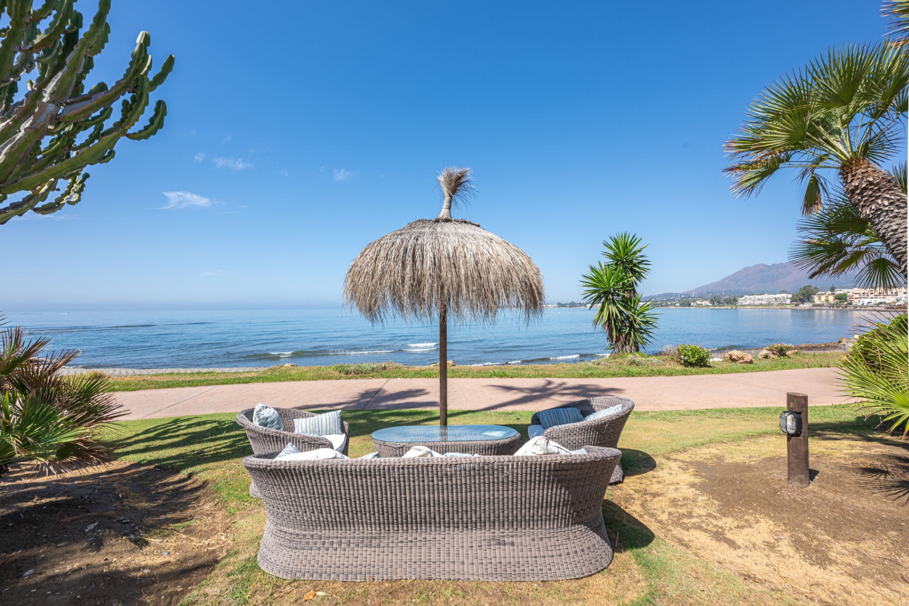 View across the bay from an Estepona beachfront residence.